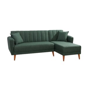 Atelier del sofa Rozkládací rohová pohovka AQUA tmavě zelená pravý roh